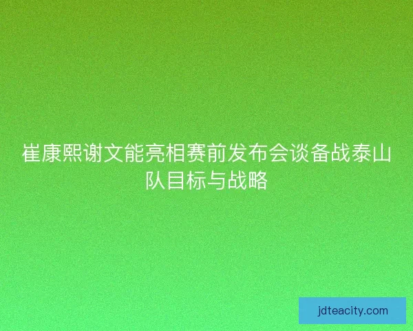 崔康熙谢文能亮相赛前发布会谈备战泰山队目标与战略